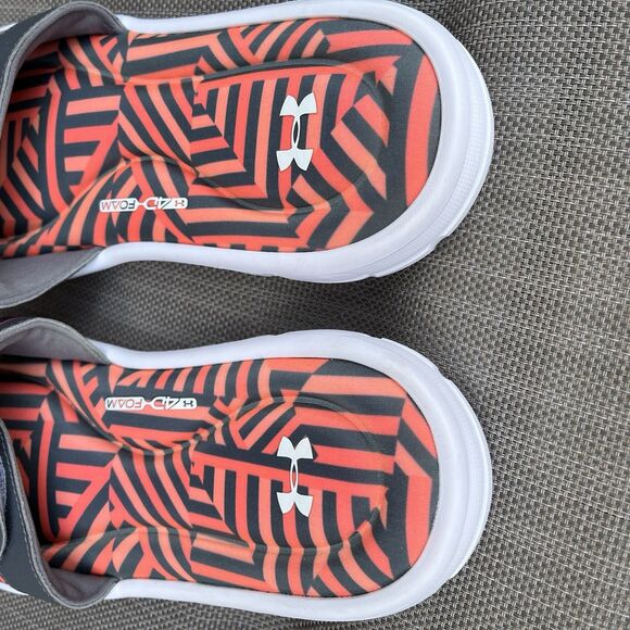 Under Armour Ignite 4D Foam Slides Men’s Size 10 Orange Black Geometric Comfy main image 6